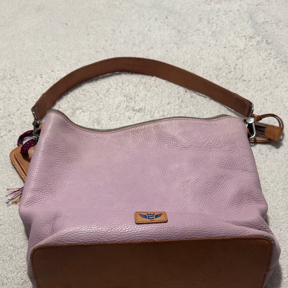 Elegant Pink and Brown Hobo Bag